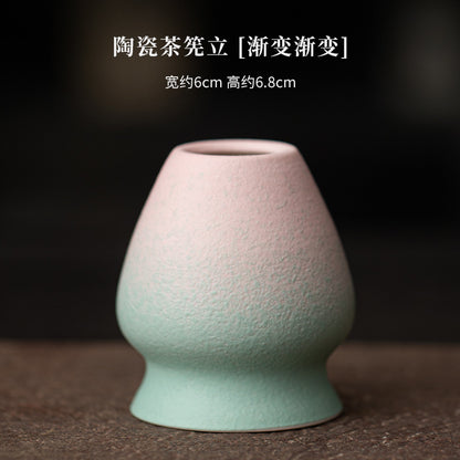 Japanese-Style Matcha Set with Gradient Ceramic Whisk, Tea Bowl, Whisk Holder, and Tea Brush