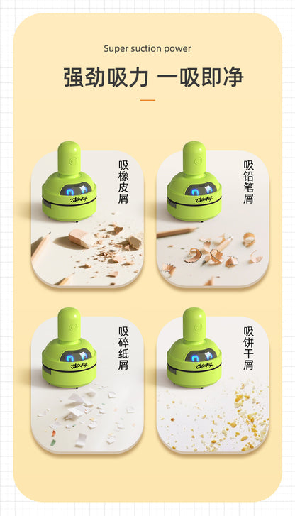 Cross-Border Desktop Vacuum Cleaner Student Mini Handheld Electric Suction Eraser Shavings Children's Cleaning Pencil Shavings Large Suction