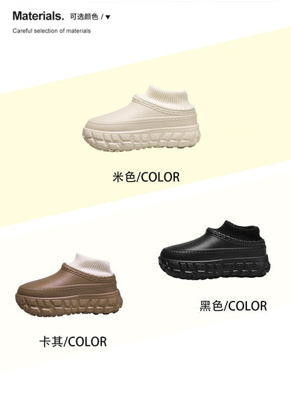 Winter Cross-Border Thick-Soled Cotton Slippers for Couples with Tire Soles, Warm Socks and Shoes for Men, Cotton Tow