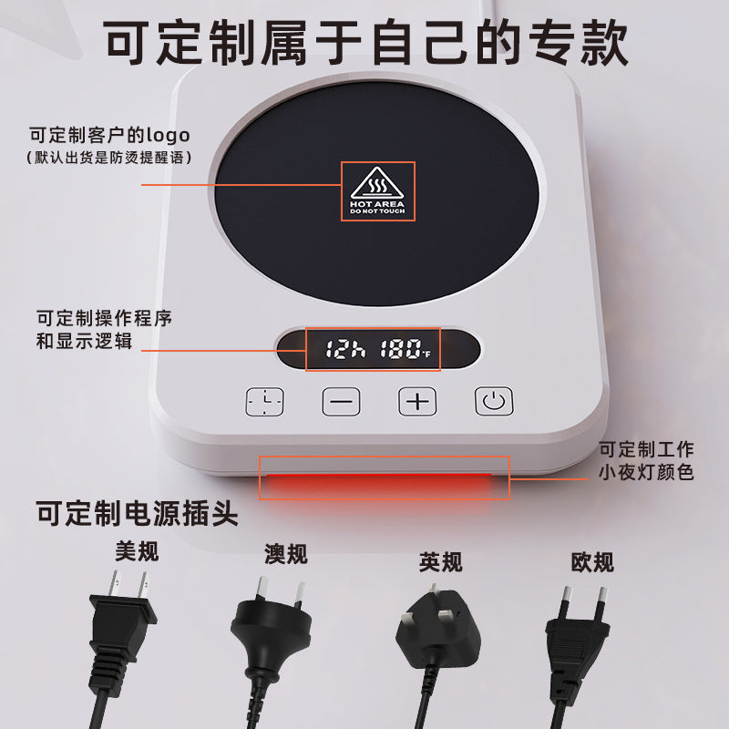 New 80-Degree Constant Temperature Coaster with Adjustable Temperature and Timed Insulation for Coffee Cups, Hot Milk Heating Coaster Base, Cup Warmer
