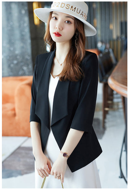 [Three-Quarter Sleeve Dress] Women's Formal Suit Dress, Korean Style Fashion Professional Attire, Small Blazer Dress for Spring and Summer
