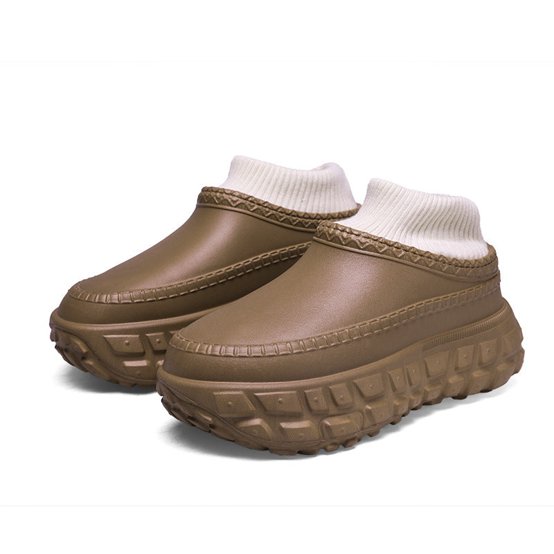 Winter Cross-Border Thick-Soled Cotton Slippers for Couples with Tire Soles, Warm Socks and Shoes for Men, Cotton Tow