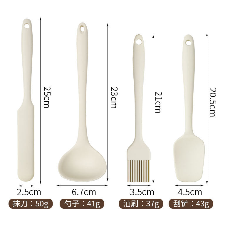 in stock Mini All-inclusive Silicone Kitchenware suit small size Silicone Soup Spoon Secret Shovel Household Non-stick Cookware for Children