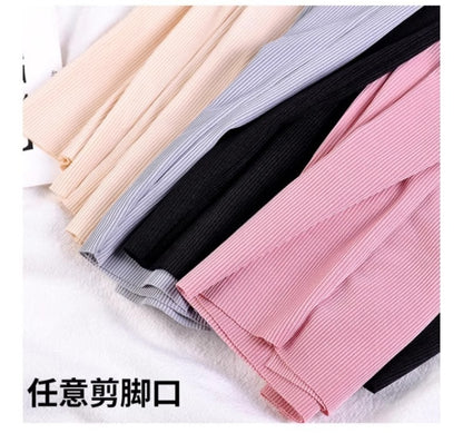 Ice Silk Wide-Leg Pants for Women, Summer Thin High-Waisted Drape Cool Mosquito-Proof Sun-Protective Casual Versatile Floor-Length Straight Pants