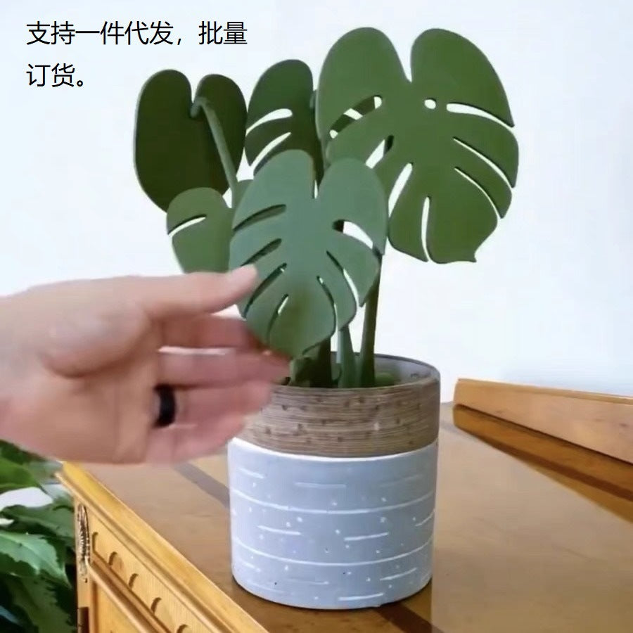 Monstera coaster plant Bamboo Coaster Plant with Magnet 3D Printing Cross-border Explosions