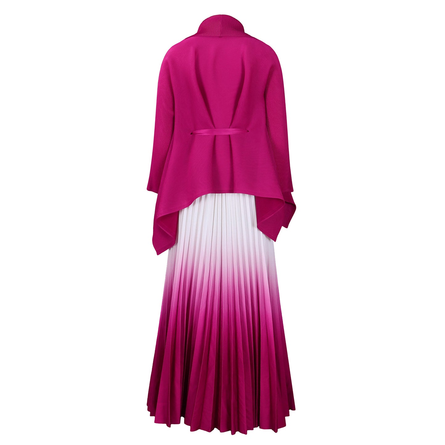 C8610 African plus size Women's Spring New Fashion Strap Bat Sleeve Top Gradient Color-changing Skirt Two-piece Set