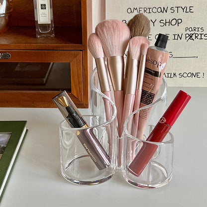 Simple Transparent Acrylic Cosmetic Brush Storage Bucket Desktop Student Pen Conner Desktop Cosmetic Lipstick Storage Box