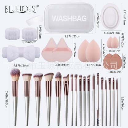 Cross-border makeup brush suit 31-piece set combination beauty egg powder puff portable storage bag foundation brush beauty wholesale