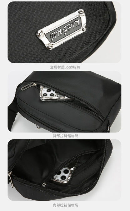 New Men's Coin Purse Casual Large Capacity Chest Bag Multi-layer Large Capacity Shoulder Bag Simple Solid Color Crossbody Bag