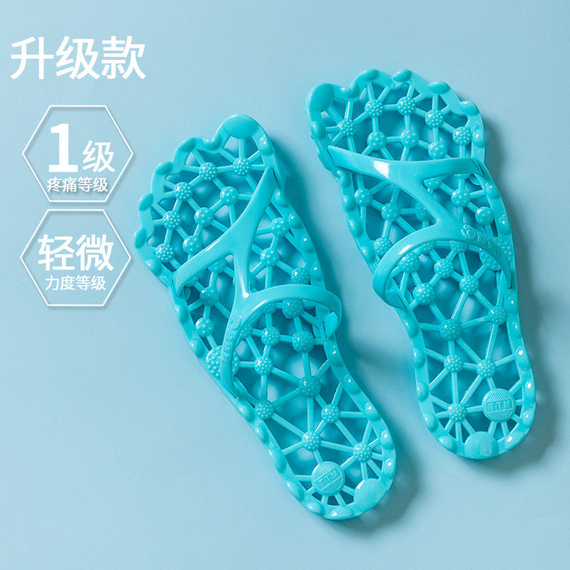 Foot Acupressure Massage Slippers for Women, Summer Bathroom Hollow Breathable Non-Slip Massage Slippers for Men, Outdoor Summer Health Shoes