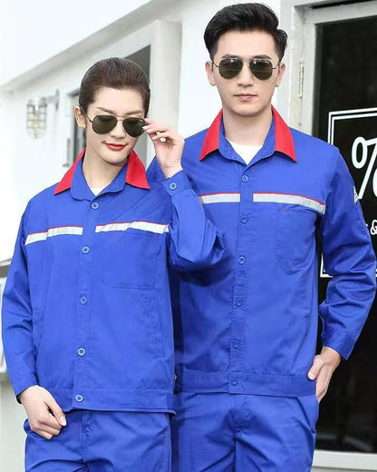 Workwear Suit for Men and Women, Anti-Static, Spring and Autumn Single-Layer Work Clothes, Long-Sleeved Professional Workwear for All Seasons