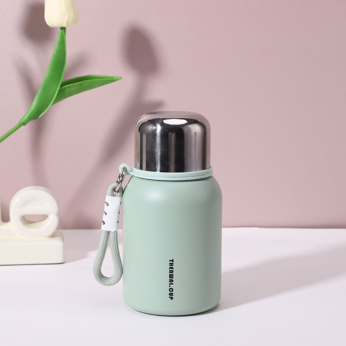 316 Stainless Steel All-Steel Lid Thermos Cup Mini Compact Flap Pocket Pants Cup High-Looking Portable Water Cup with Rope Customization