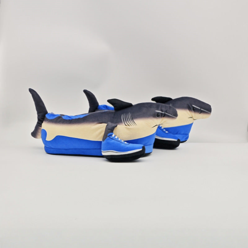 Funny Ai Shanhaijing Doll Shark Wooden Stick Man Doll Creative Cross-Border Spoof Plush Slippers