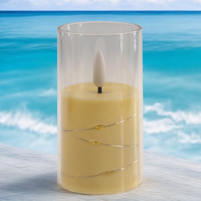 Flameless Candle Battery Powered Candle LED Fairy Light Plexiglass Candle with Remote Control Holiday Candle