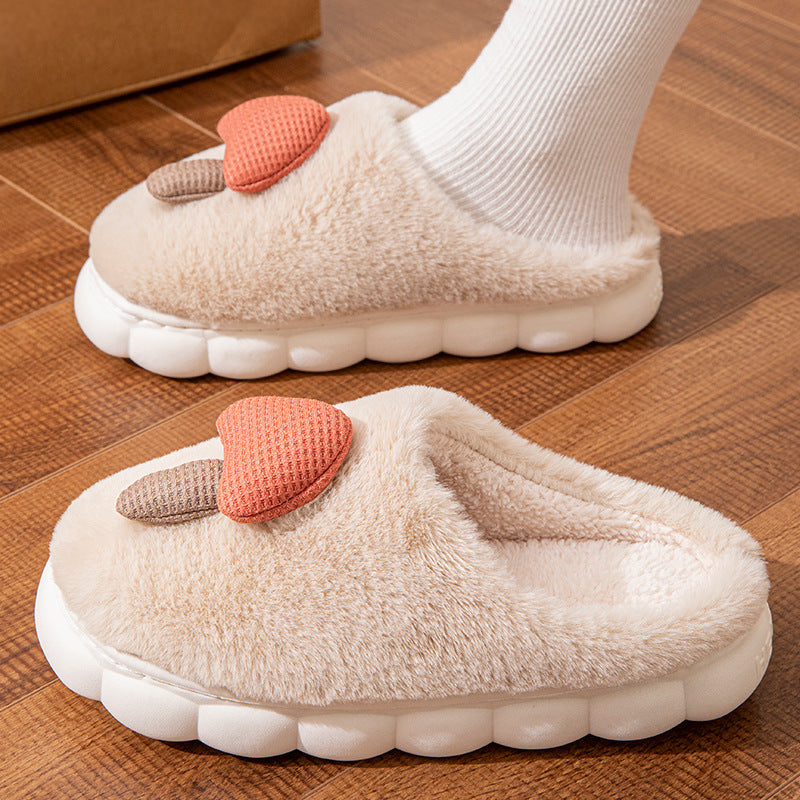 Cotton Slippers for Women Autumn and Winter 2025 New Couple Indoor Home Non-Slip Student Dormitory Fleece-Lined Thick-Soled Slippers for Men