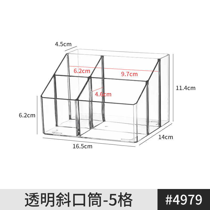 [Multiple Specifications] Transparent Square Storage Tube Detachable Cosmetics Organizer Box Cosmetics Storage Rack Mi Mu