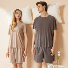 Summer New Style Boys' Short-Sleeved Loose Seamless Ice Silk Home Clothes Children's Two-Piece Set Girls' Pajamas Set Wholesale
