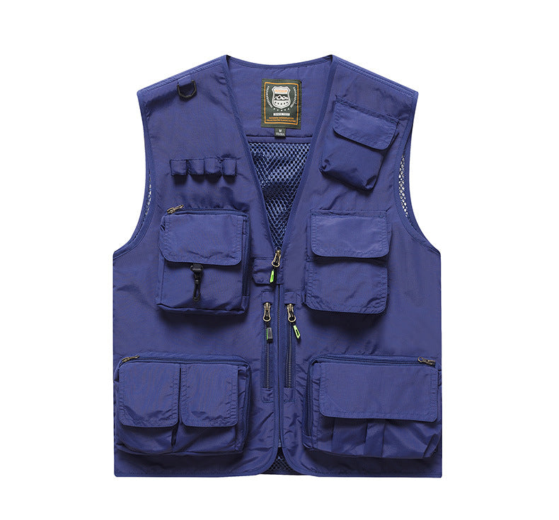Four Seasons Photography Tooling Multi-Pocket Quick-Dry Vest Safety Waistcoat Logo Printing Men's and Women's Wear