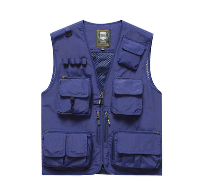 Four Seasons Photography Tooling Multi-Pocket Quick-Dry Vest Safety Waistcoat Logo Printing Men's and Women's Wear