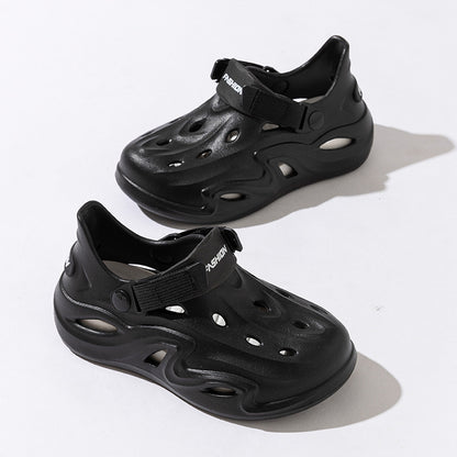 2025 Croc Shoes Men's Summer New Outerwear Non-Slip Soft Sole Baotou Men's Shoes Sports Coconut Sandals