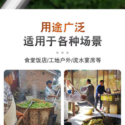 Stainless Steel Shovel Stir-frying Shovel Long Steel Handle Sketch Iron Shovel Kitchenware Hotel Large Sketch Thickened Stainless Steel Sketch