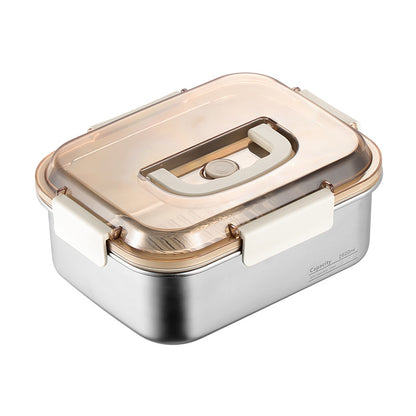 304 Stainless Steel Preservation Box Food Sealed Lunch Box for Microwave Lunch Box Large Capacity Square with Handler