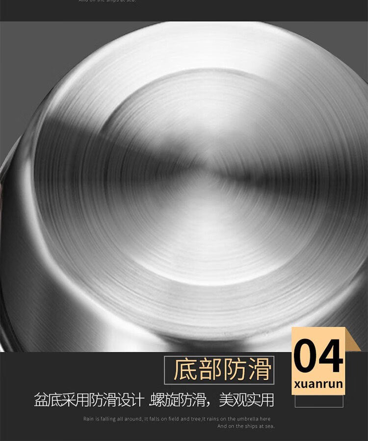 304 Stainless Steel Basin Drain Basket Vegetable Basket Household Rice Washing Sieve Thickeneded Cooking Basin and Basin Vegetable Basin Wholesale
