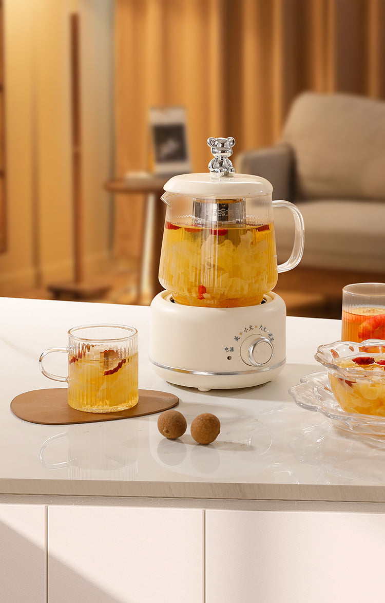 Health Pot Household Multifunctional Full Glass Tea Maker Kettle Small Office Flower Tea Pot Electric Cup Gift
