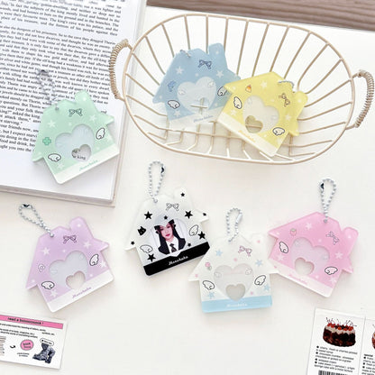 Original Star Little House 2inch Id Photo Card Holder Small Card Storage Card Holder Keychain Storage Pendant Card Holder