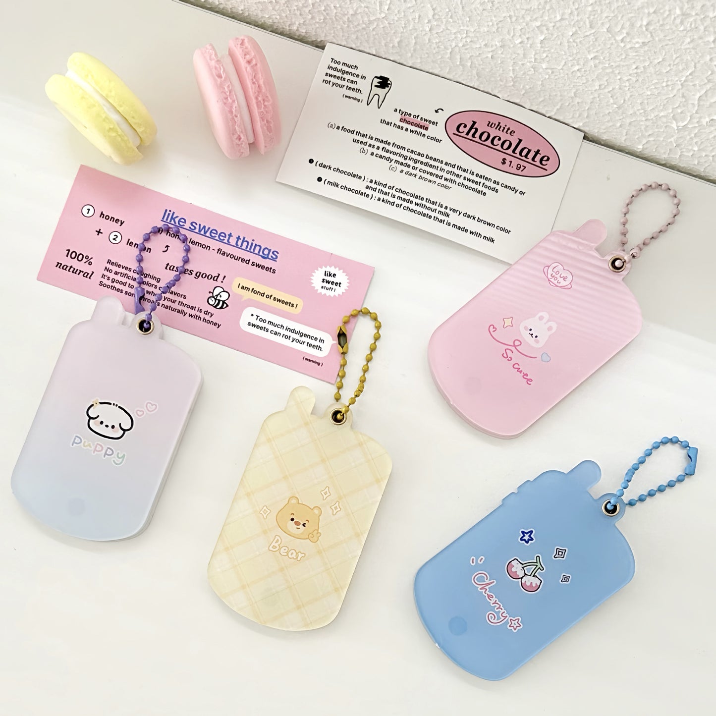 Original cute mobile phone puppy 1 inch ID photo magnetic card set card brick goo card goo plate acrylic hard card set