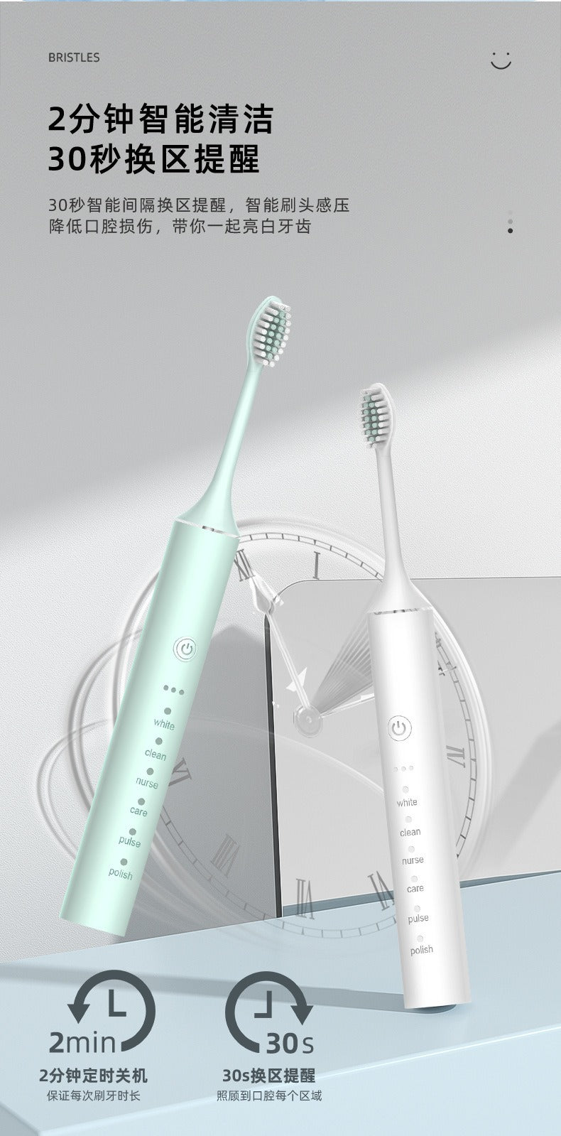 Factory wholesale soft bristle toothbrush flusher portable adult children universal ultrasonic electric toothbrush charging