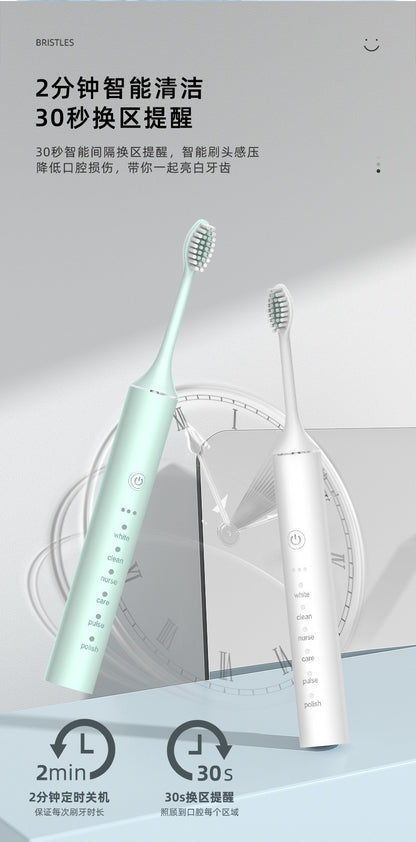 Factory wholesale soft bristle toothbrush flusher portable adult children universal ultrasonic electric toothbrush charging