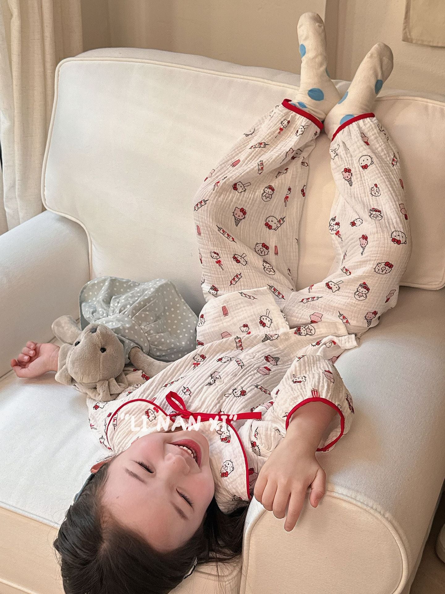 Princess Style Children's Lapel A-Class Cartoon Loungewear Set 2026 Spring New Baby Sweet and Cute Pajamas and Sleep Pants