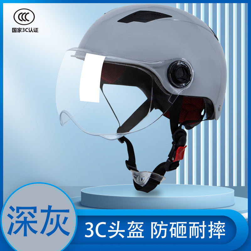 Diwolf wholesale 3C certification men's and women's battery car summer riding sunscreen four seasons with half helmet electric car helmet