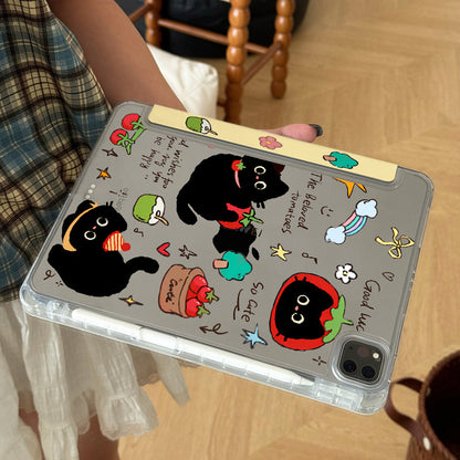 For iPad11 protective cover air7 shell transparent anti-bending pro Apple 11 inch new mini7 cartoon painting
