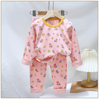 Children's Pajamas suit 2024 Autumn Baby Lycra Underwear Boys Home Clothes Girls Autumn Clothes Pants Children's Clothing Wholesale