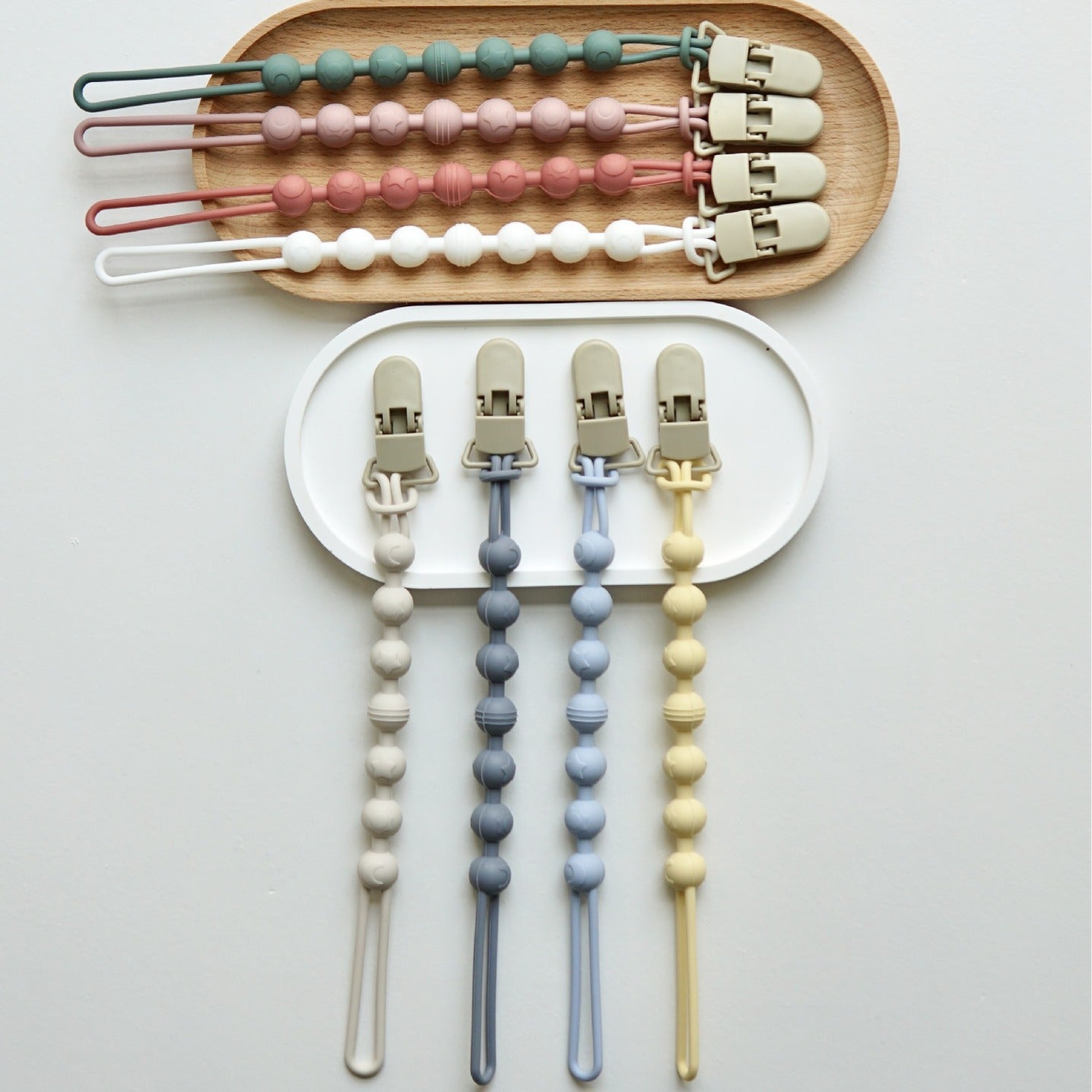 Ins Nordic Style New Plastic Clip Silicone Chain Baby Toy Grinding Stick Tooth Gum Silicone Chain Nipple Anti-losing Rope