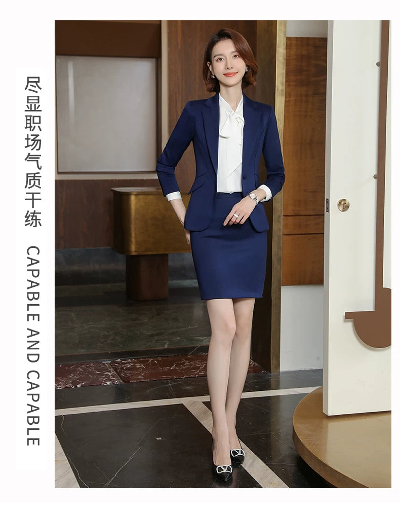 2023 autumn and winter professional style suit female manager professional attire temperament goddess fan sense suit suit pink small suit