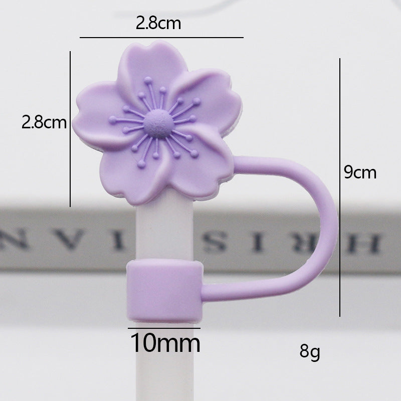 Popular 10mm Begonia Flower Straw Cap Stanley Water Cup Straw Plug Silicone Flower Straw Cover Direct from Manufacturer