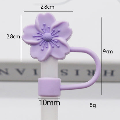 Popular 10mm Begonia Flower Straw Cap Stanley Water Cup Straw Plug Silicone Flower Straw Cover Direct from Manufacturer