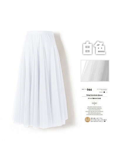 Mesh Skirt Long Skirt Mid-length A- line Skirt Summer Square Dance Skirt 720 Degree Large Swing Skirt in stock Hair