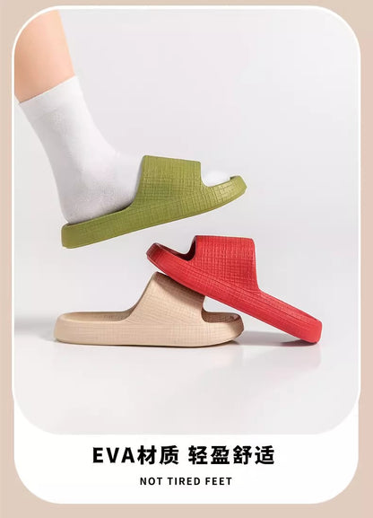 Thick-Soled Sandals for Women 2025 New Summer Home Indoor Bathing Non-Slip Simple Shit-Stepping Couple Slippers for Men
