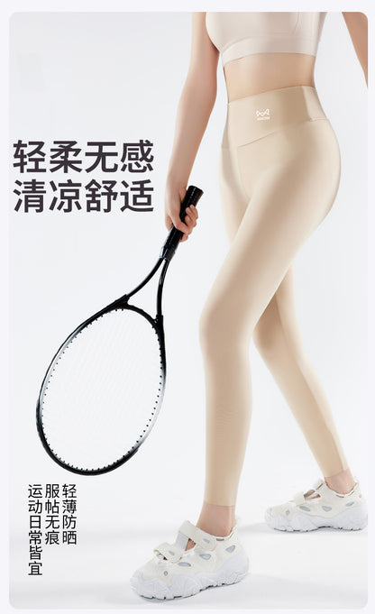 Shark pants women can wear spring and summer thin 2025 new anti-light leggings belly hip fitness yoga pants