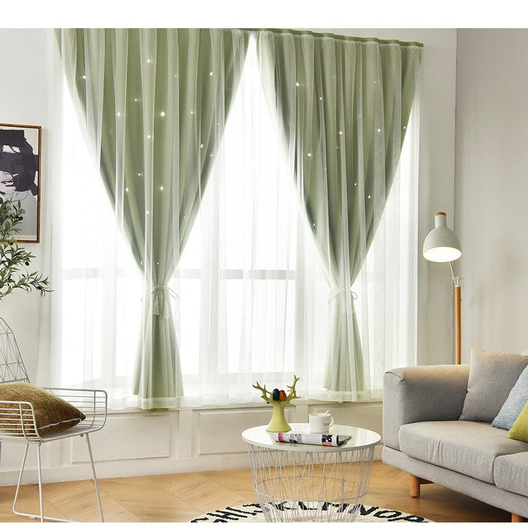Source manufacturers non-perforated installation curtains hook and loop curtains cross-border foreign trade shading curtains self-adhesive finished products wholesale