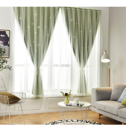 Source manufacturers non-perforated installation curtains hook and loop curtains cross-border foreign trade shading curtains self-adhesive finished products wholesale