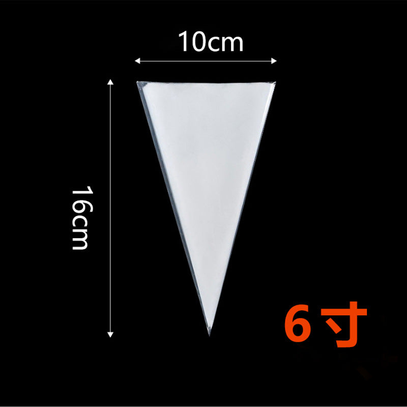 Explosion-Proof High-Pressure Disposable Piping Bag Thickeneded Transparent Spot Plastic Ldpe Environmentally Friendly Triangle Bag 50 Pieces Small Size