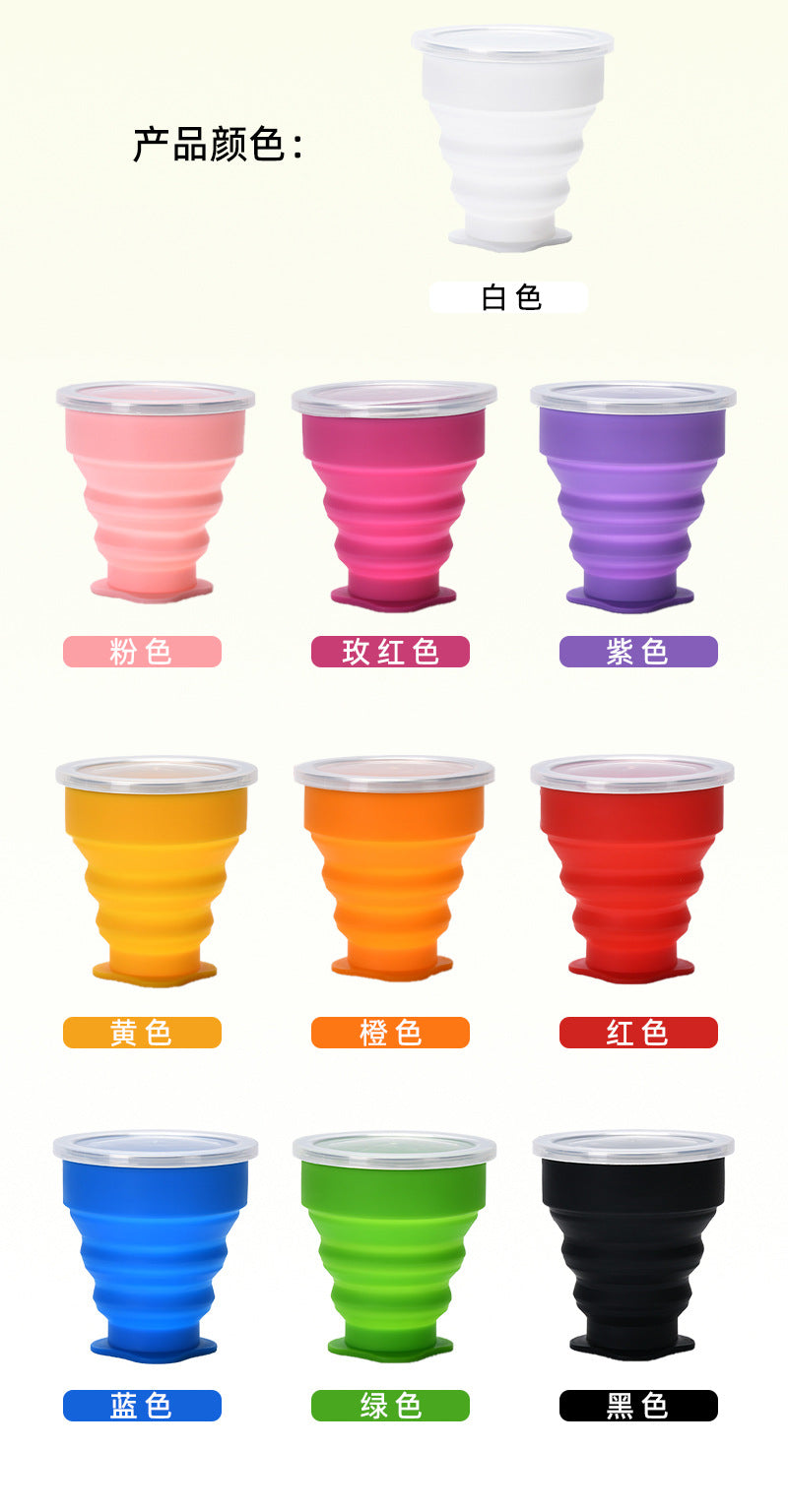 Cross-Border Silicone Foldable Water Cup, Portable Mouthwash Cup for Outdoor Travel, Lightweight and Convenient Cup, Watercup Portable