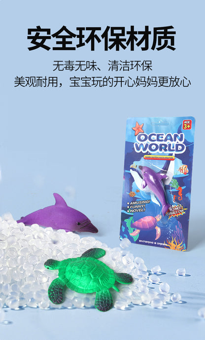 Cross-border new temperature-variable marine animal model meets warm water color change dolphin shark starfish model toy wholesale