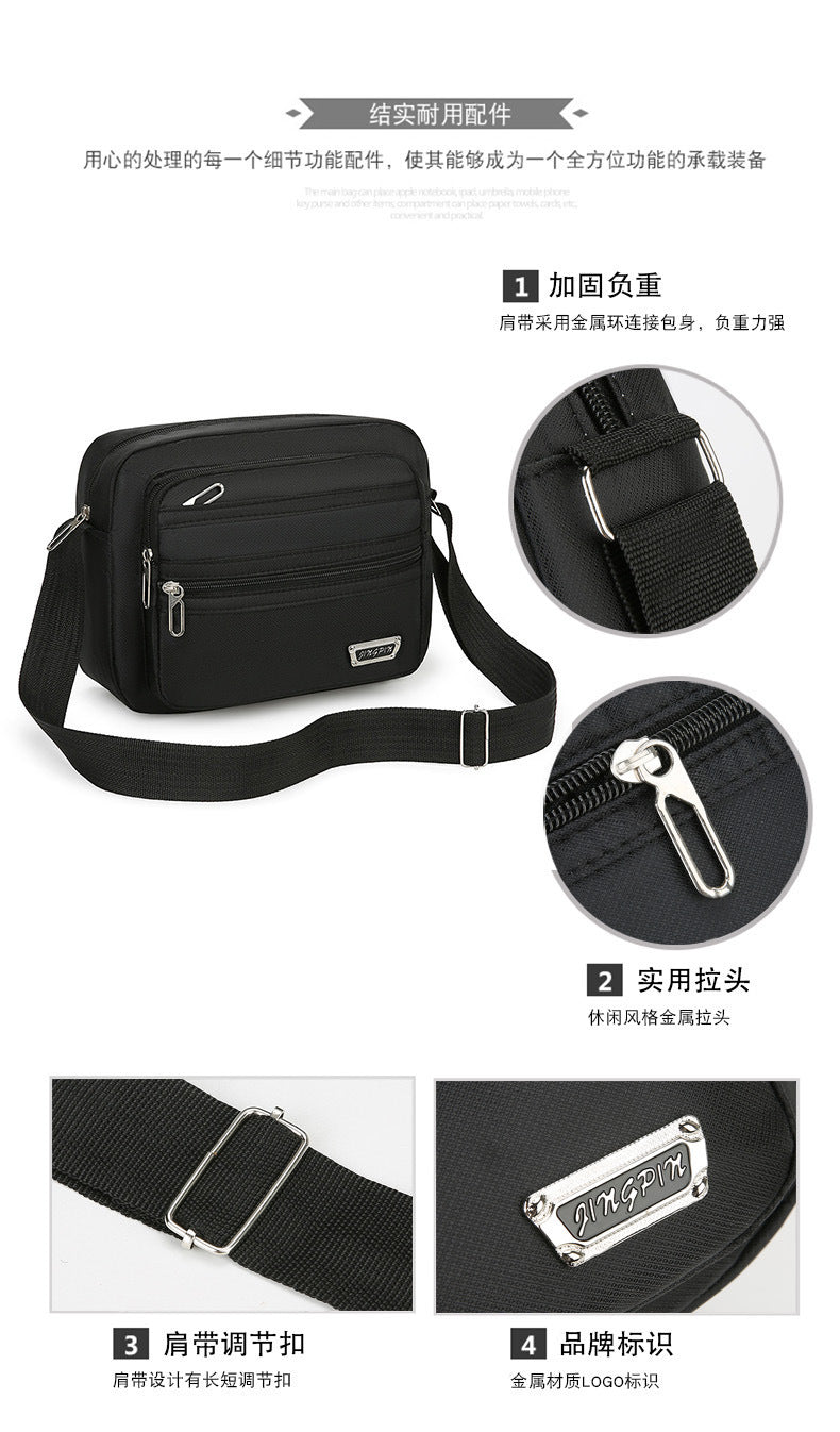 New Men's Coin Purse Casual Large Capacity Chest Bag Multi-layer Large Capacity Shoulder Bag Simple Solid Color Crossbody Bag