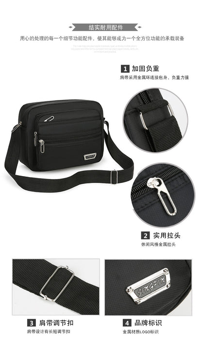 New Men's Coin Purse Casual Large Capacity Chest Bag Multi-layer Large Capacity Shoulder Bag Simple Solid Color Crossbody Bag